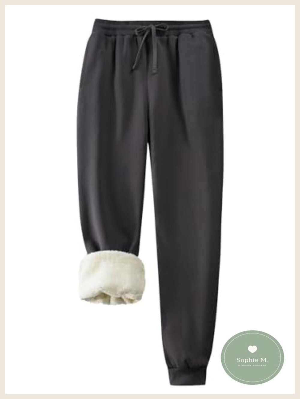Men's Sherpa Cotton Sweatpants Fleece Lined Winter Warm Pants